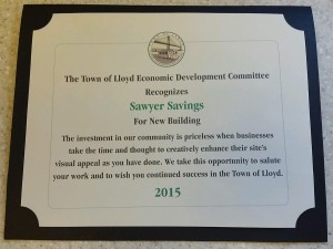Certificate: 2015 Town of Lloyd Economic Development Committee New Building