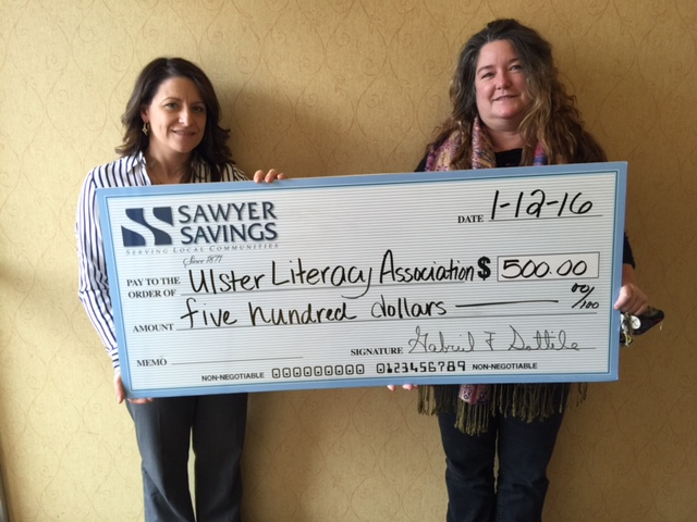 Saugerties Branch Manager Jenn Gutheil-Denier and Ulster Literacy CEO Cassandra Beam