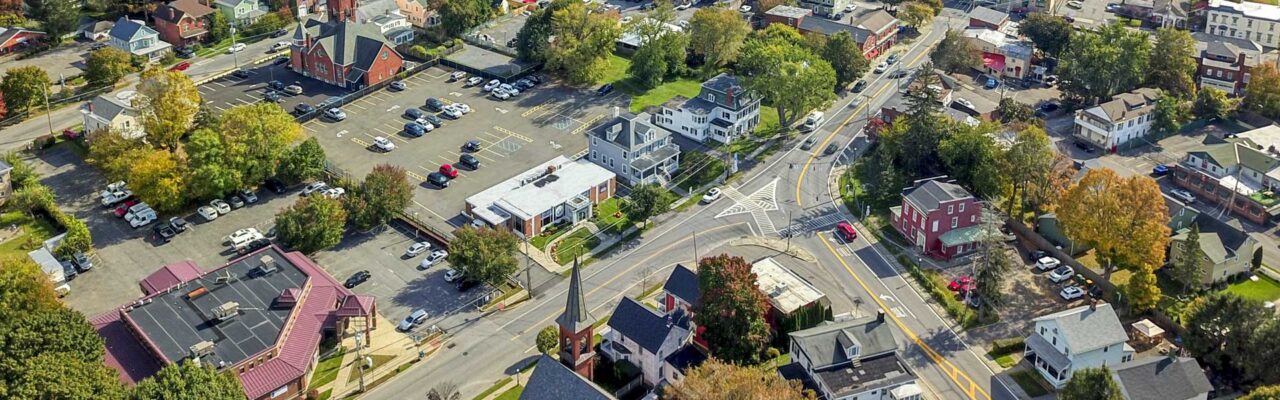 drone shot of saugerties, ny and sawyer location