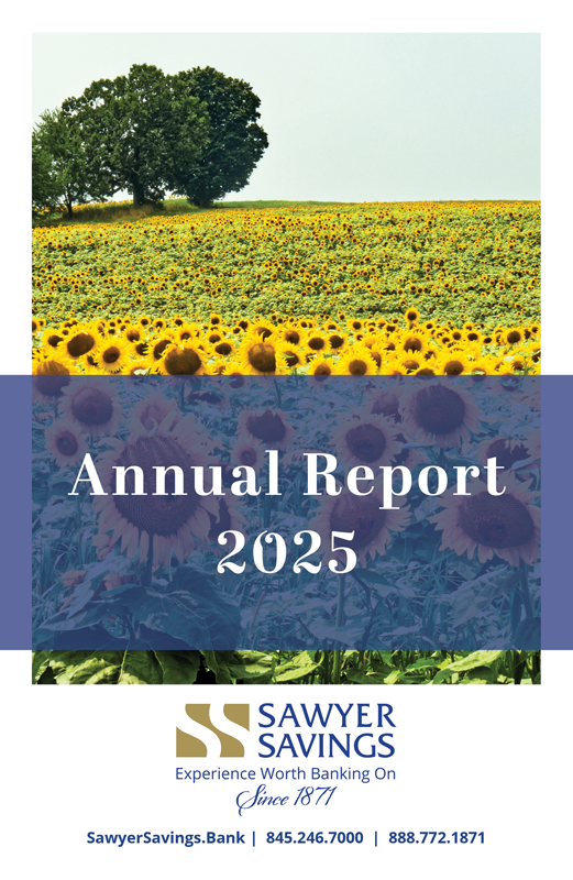 Cover of the 2025 Annual Report for Sawyer Savings Bank
